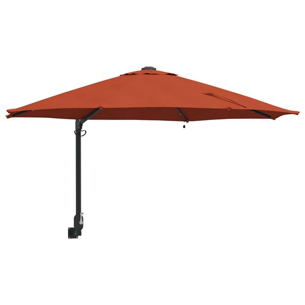 Grote foto vidaxl wandparasol met led verlichting terracotta 248 cm tuin en terras overige tuin en terras