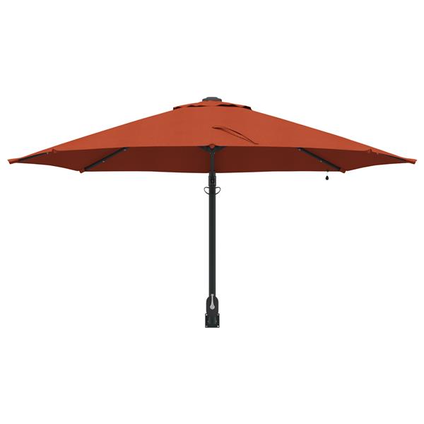Grote foto vidaxl wandparasol met led verlichting terracotta 248 cm tuin en terras overige tuin en terras