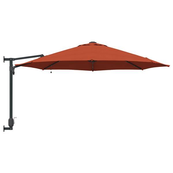 Grote foto vidaxl wandparasol met led verlichting terracotta 248 cm tuin en terras overige tuin en terras