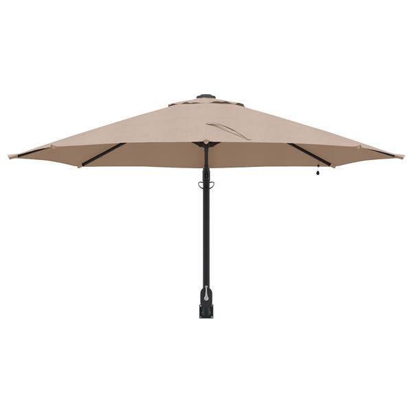Grote foto vidaxl wandparasol met led in taupe 248 cm tuin en terras overige tuin en terras