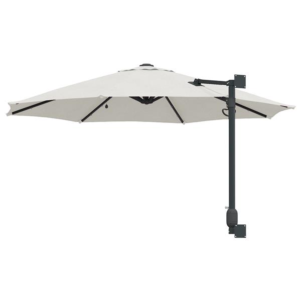 Grote foto vidaxl hangende tuinparasol met led zandkleur 248 cm tuin en terras overige tuin en terras