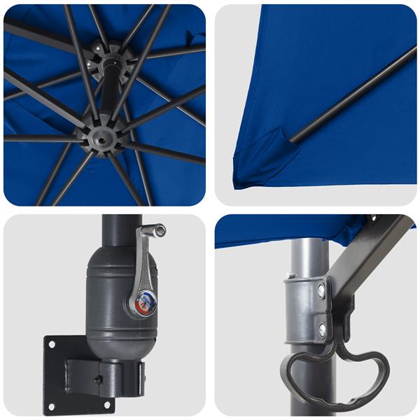 Grote foto vidaxl wandparasol azure blauw 247 cm tuin en terras overige tuin en terras