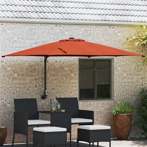 Grote foto vidaxl wandgemonteerde tuinparasol terracotta 247 cm tuin en terras overige tuin en terras