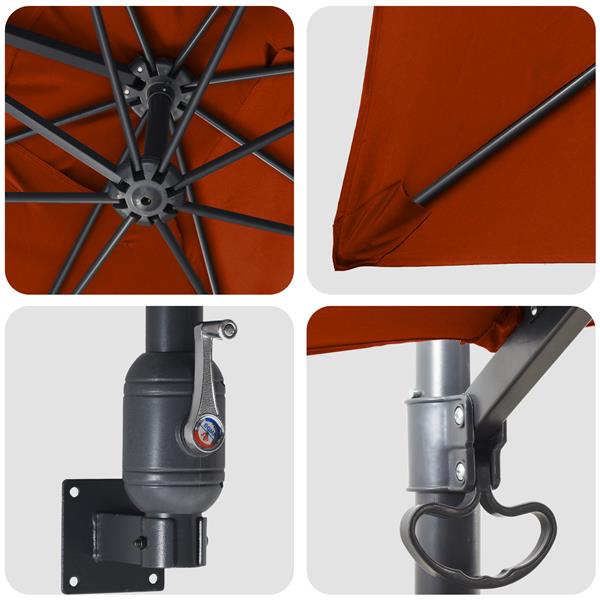 Grote foto vidaxl wandgemonteerde tuinparasol terracotta 247 cm tuin en terras overige tuin en terras