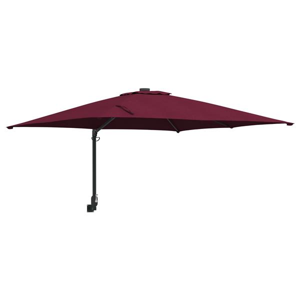 Grote foto vidaxl wandgemonteerd tuinzonnescherm bordeaux rood 247 cm tuin en terras overige tuin en terras