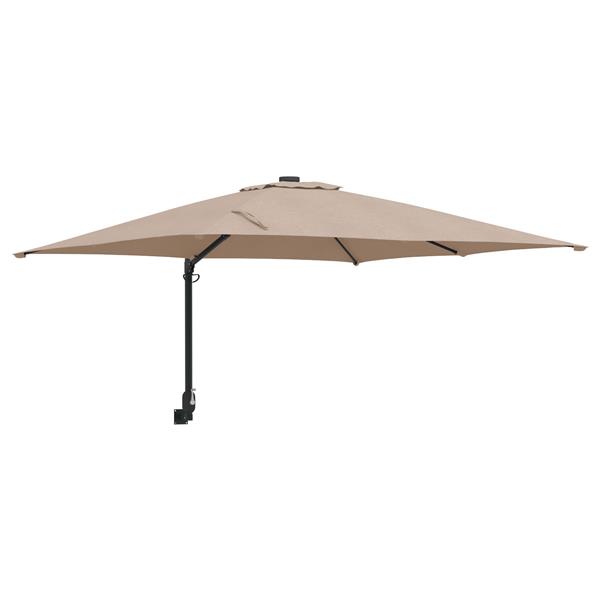 Grote foto vidaxl wandgemonteerd tuinzonnescherm taupe 247 cm tuin en terras overige tuin en terras