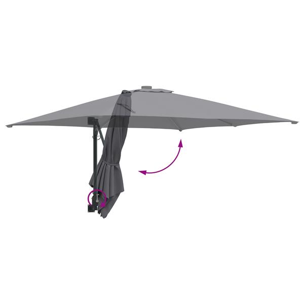 Grote foto vidaxl wandparasol in anthraciet 247 cm tuin en terras overige tuin en terras