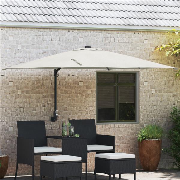 Grote foto vidaxl wandparasol zand 247 cm tuin en terras overige tuin en terras