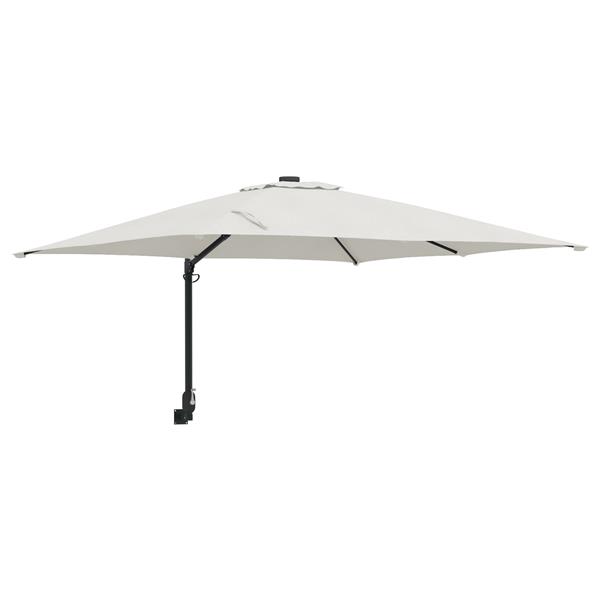 Grote foto vidaxl wandparasol zand 247 cm tuin en terras overige tuin en terras