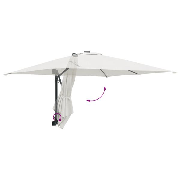 Grote foto vidaxl wandparasol zand 247 cm tuin en terras overige tuin en terras