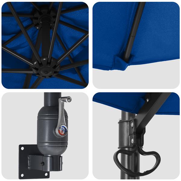 Grote foto vidaxl wandgemonteerde tuinparasol azuurblauw 250 cm tuin en terras overige tuin en terras