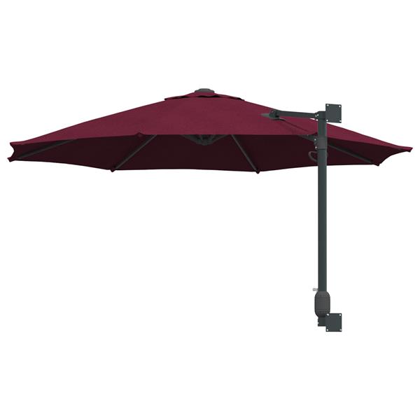 Grote foto vidaxl muurbevestigde tuinparasol bordeaux rood 250 cm tuin en terras overige tuin en terras
