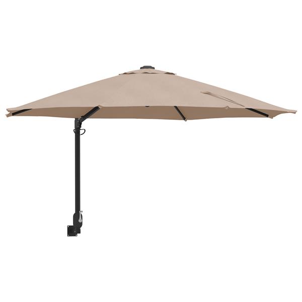 Grote foto vidaxl wandparasol taupe 250 cm tuin en terras overige tuin en terras