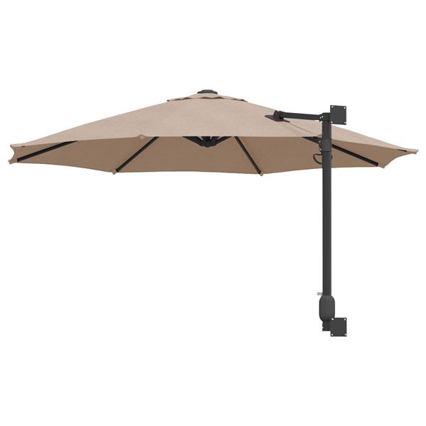 Grote foto vidaxl wandparasol taupe 250 cm tuin en terras overige tuin en terras