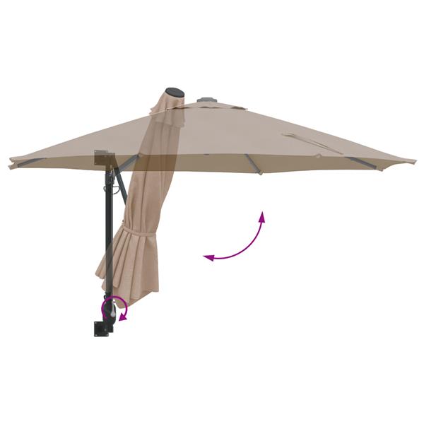 Grote foto vidaxl wandparasol taupe 250 cm tuin en terras overige tuin en terras