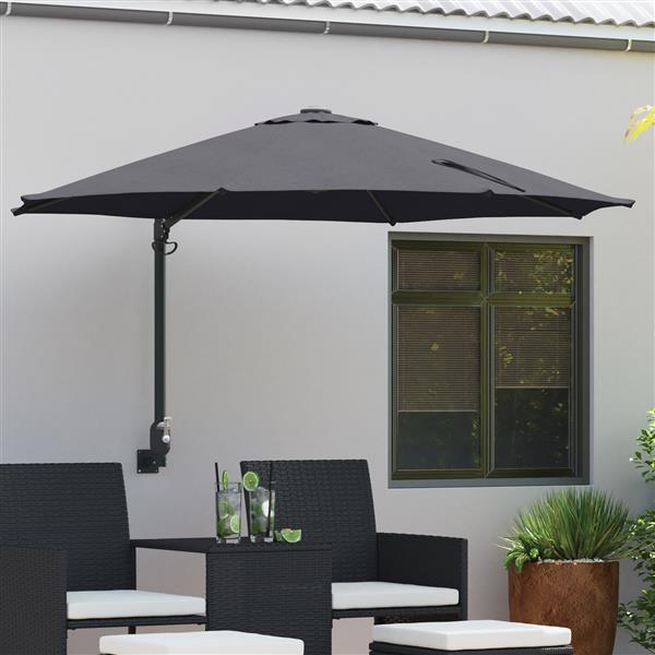 Grote foto vidaxl wandgemonteerde tuinparasol antraciet 250 cm tuin en terras overige tuin en terras
