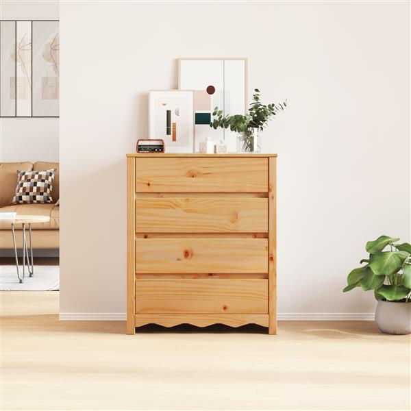 Grote foto vidaxl ladekast drammen 76 5x40x91 cm massief grenenhout kinderen en baby complete kinderkamers