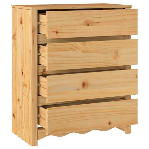 Grote foto vidaxl ladekast drammen 76 5x40x91 cm massief grenenhout kinderen en baby complete kinderkamers