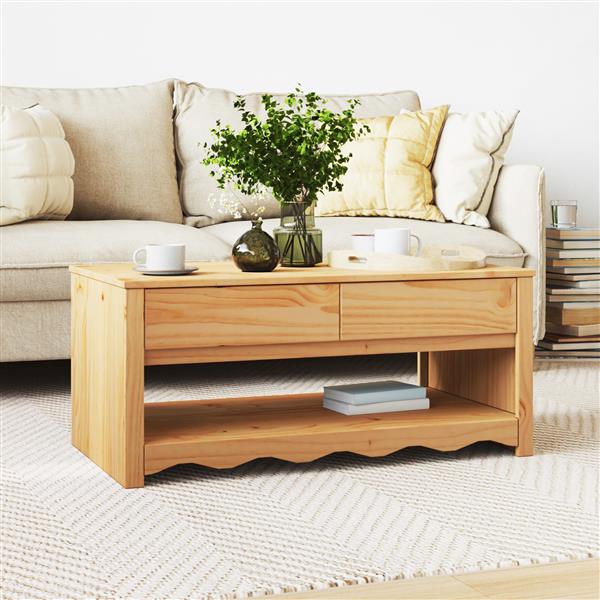 Grote foto vidaxl salontafel drammen 99x55x45 cm massief grenenhout huis en inrichting eettafels