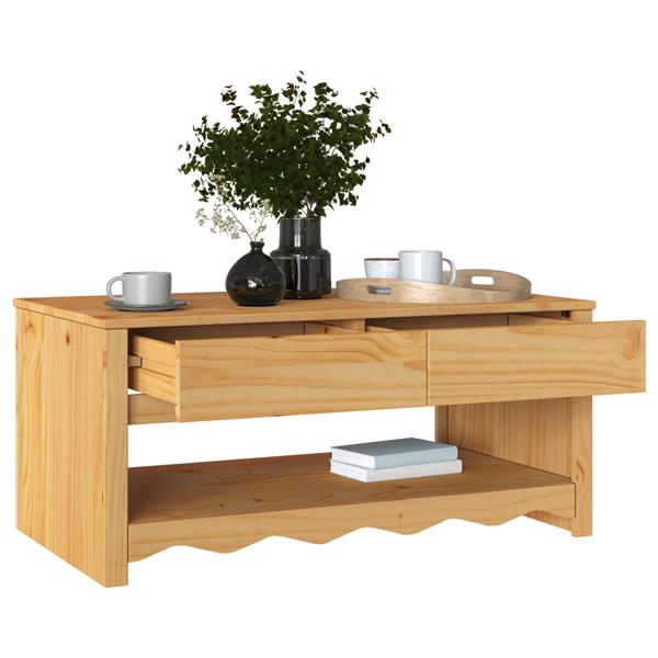 Grote foto vidaxl salontafel drammen 99x55x45 cm massief grenenhout huis en inrichting eettafels