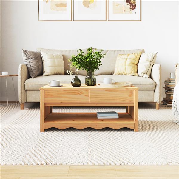 Grote foto vidaxl salontafel drammen 99x55x45 cm massief grenenhout huis en inrichting eettafels