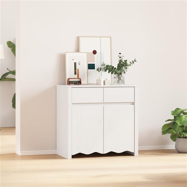 Grote foto vidaxl dressoir drammen 79x43x75 5 cm massief grenenhout wit huis en inrichting overige
