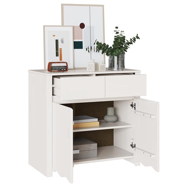 Grote foto vidaxl dressoir drammen 79x43x75 5 cm massief grenenhout wit huis en inrichting overige