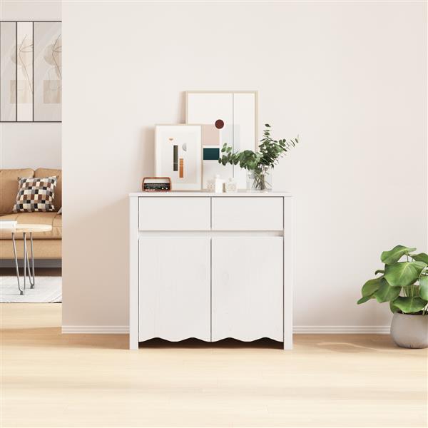 Grote foto vidaxl dressoir drammen 79x43x75 5 cm massief grenenhout wit huis en inrichting overige