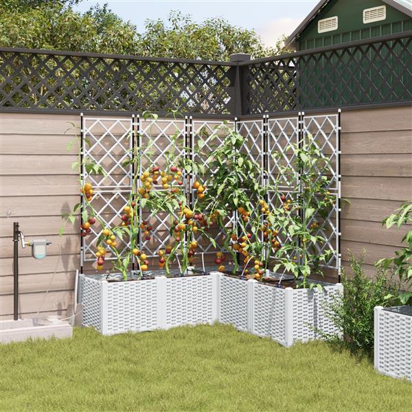 Grote foto vidaxl plantenbakken 5 st met waterirrigatiesysteem wit tuin en terras overige tuin en terras