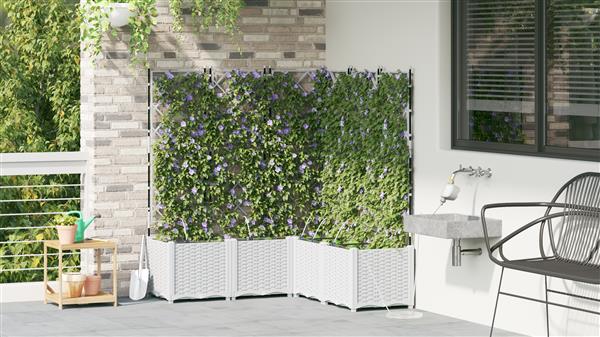 Grote foto vidaxl plantenbakken 5 st met waterirrigatiesysteem wit tuin en terras overige tuin en terras