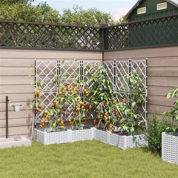 Grote foto vidaxl plantenbakken 5 st met waterirrigatiesysteem wit tuin en terras overige tuin en terras