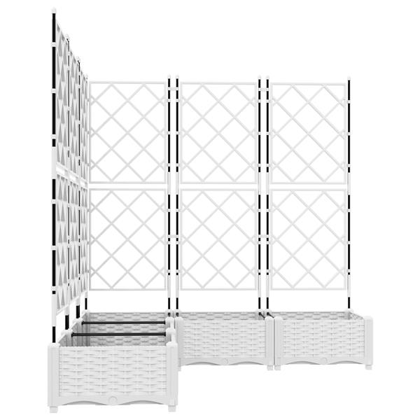Grote foto vidaxl plantenbakken 5 st met latwerk 120x120x125 5 cm wit tuin en terras overige tuin en terras