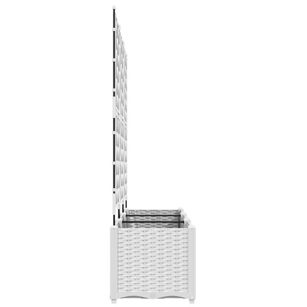 Grote foto vidaxl plantenbakken 3 st met latwerk 120x40x143 cm wit tuin en terras overige tuin en terras