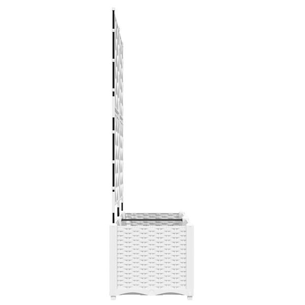 Grote foto vidaxl plantenbakken 2 st met latwerk 80x40x143 cm wit tuin en terras overige tuin en terras