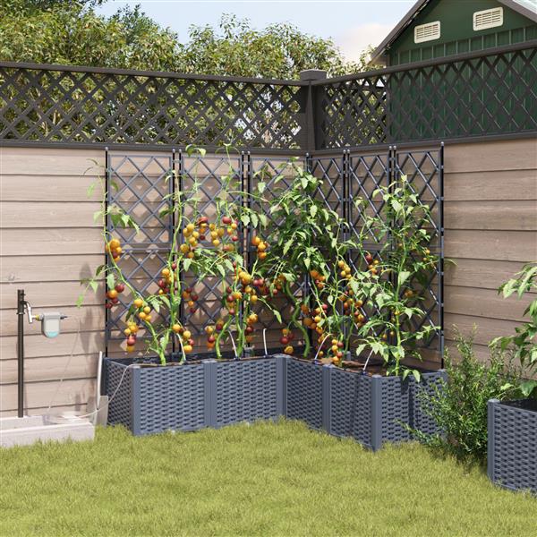 Grote foto vidaxl plantenbakken 5 st met waterirrigatiesysteem lichtgrijs tuin en terras overige tuin en terras
