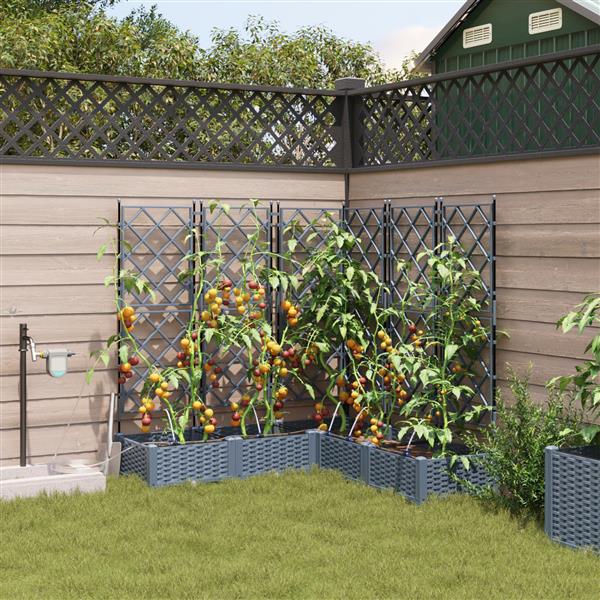 Grote foto vidaxl plantenbakken 5 st met waterirrigatiesysteem lichtgrijs tuin en terras overige tuin en terras