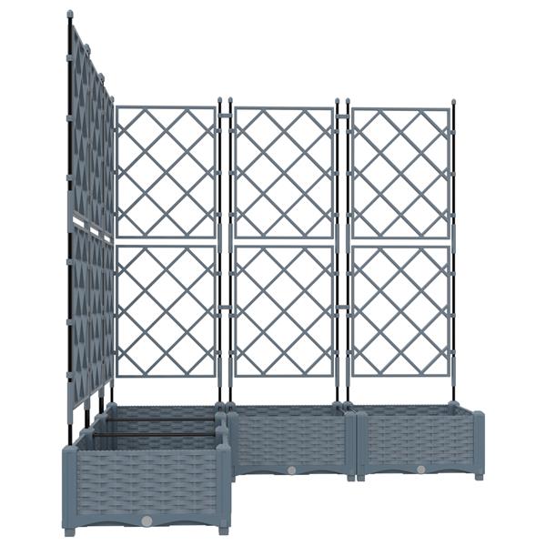 Grote foto vidaxl plantenbakken 5 st met latwerk 120x120x125 5 cm lichtgrijs tuin en terras overige tuin en terras