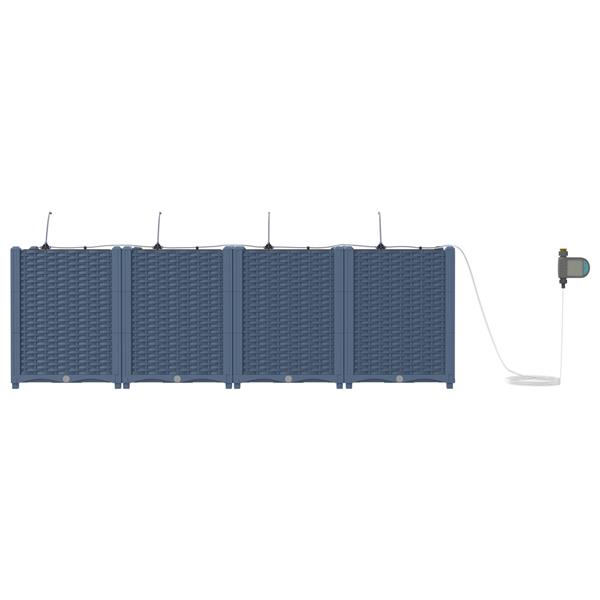 Grote foto vidaxl plantenbakken 4 st met waterirrigatiesysteem grijs tuin en terras overige tuin en terras