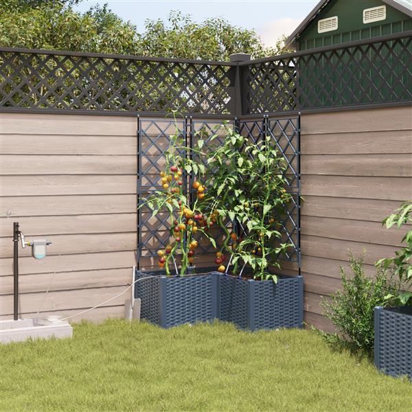 Grote foto vidaxl plantenbakken 3 st met waterirrigatiesysteem grijs tuin en terras overige tuin en terras