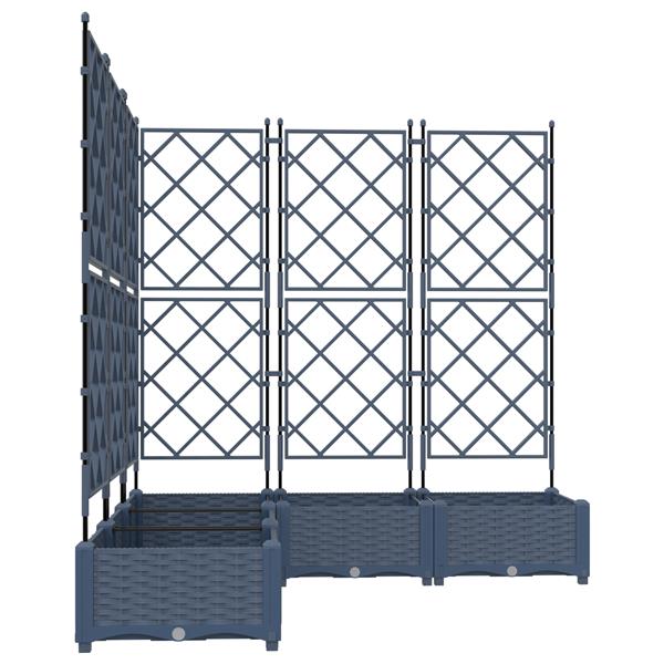 Grote foto vidaxl plantenbakken 5 st met latwerk 120x120x125 5 cm grijs tuin en terras overige tuin en terras