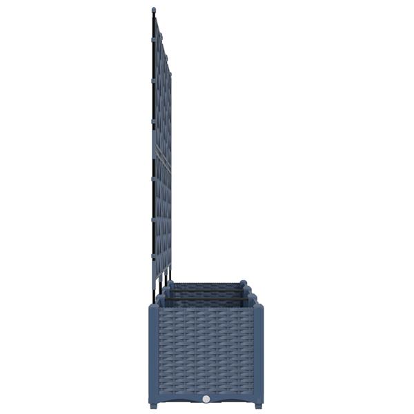 Grote foto vidaxl plantenbakken 3 st met latwerk 120x40x143 cm grijs tuin en terras overige tuin en terras