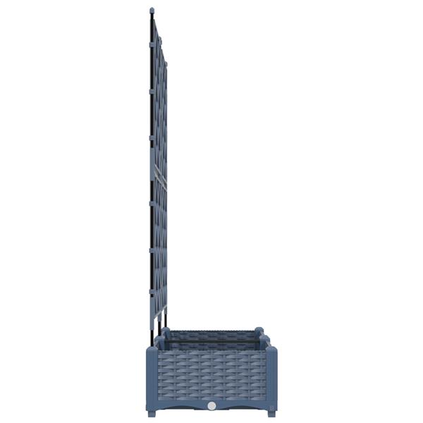 Grote foto vidaxl plantenbakken 2 st met latwerk 80x40x125 5 cm grijs tuin en terras overige tuin en terras