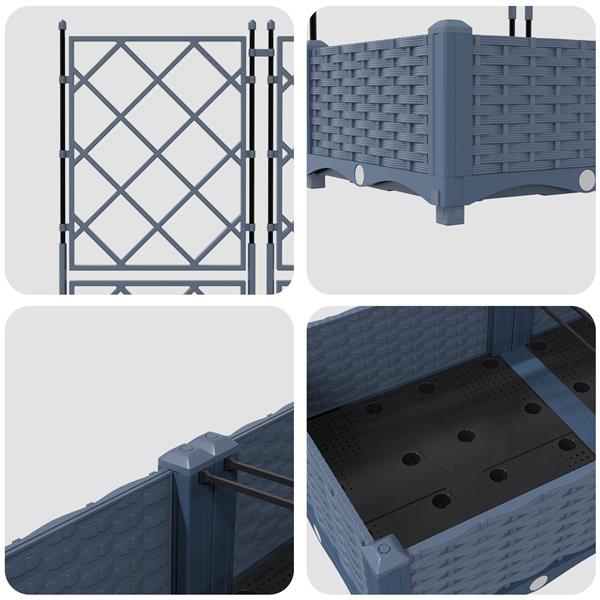 Grote foto vidaxl plantenbakken 2 st met latwerk 80x40x125 5 cm grijs tuin en terras overige tuin en terras