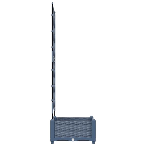 Grote foto vidaxl plantenbak met latwerk 40x40x125 5 cm grijs tuin en terras overige tuin en terras