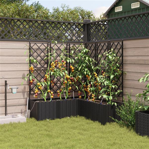 Grote foto vidaxl plantenbakken 5 st met waterirrigatiesysteem zwart tuin en terras overige tuin en terras