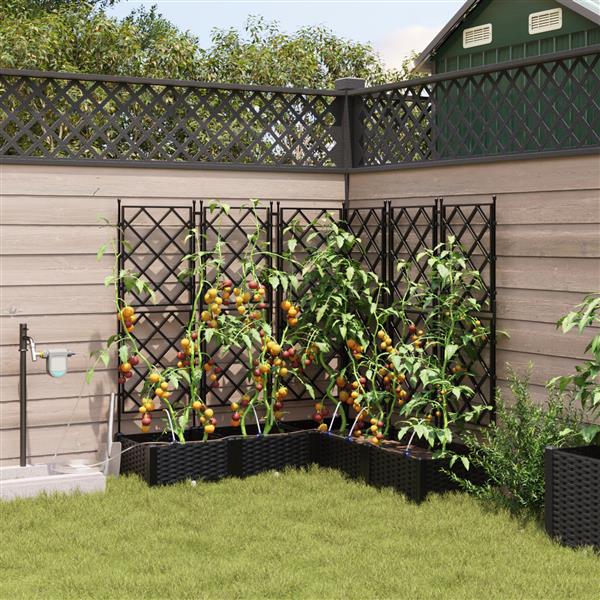 Grote foto vidaxl plantenbakken 5 st met waterirrigatiesysteem zwart tuin en terras overige tuin en terras