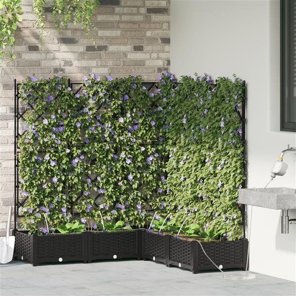 Grote foto vidaxl plantenbakken 5 st met waterirrigatiesysteem zwart tuin en terras overige tuin en terras