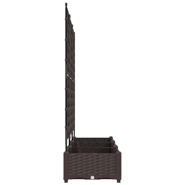 Grote foto vidaxl plantenbakken 3 st met latwerk 120x40x125 5 cm bruin tuin en terras overige tuin en terras