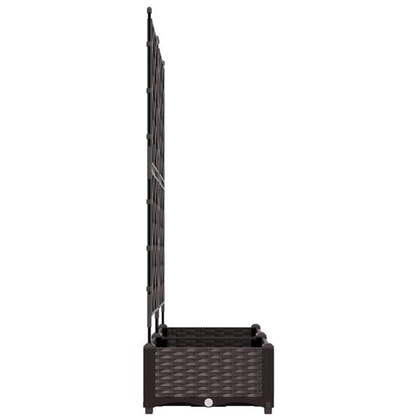 Grote foto vidaxl plantenbakken 2 st met latwerk 80x40x125 5 cm bruin tuin en terras overige tuin en terras