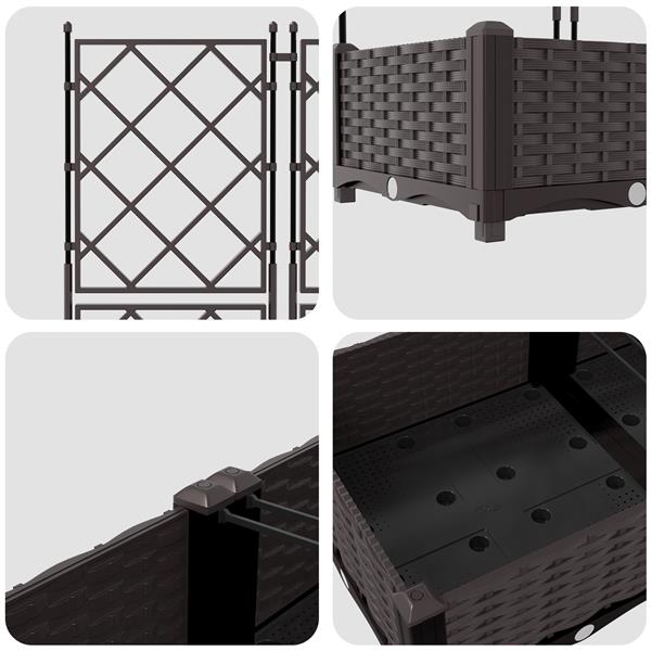 Grote foto vidaxl plantenbakken 2 st met latwerk 80x40x125 5 cm bruin tuin en terras overige tuin en terras